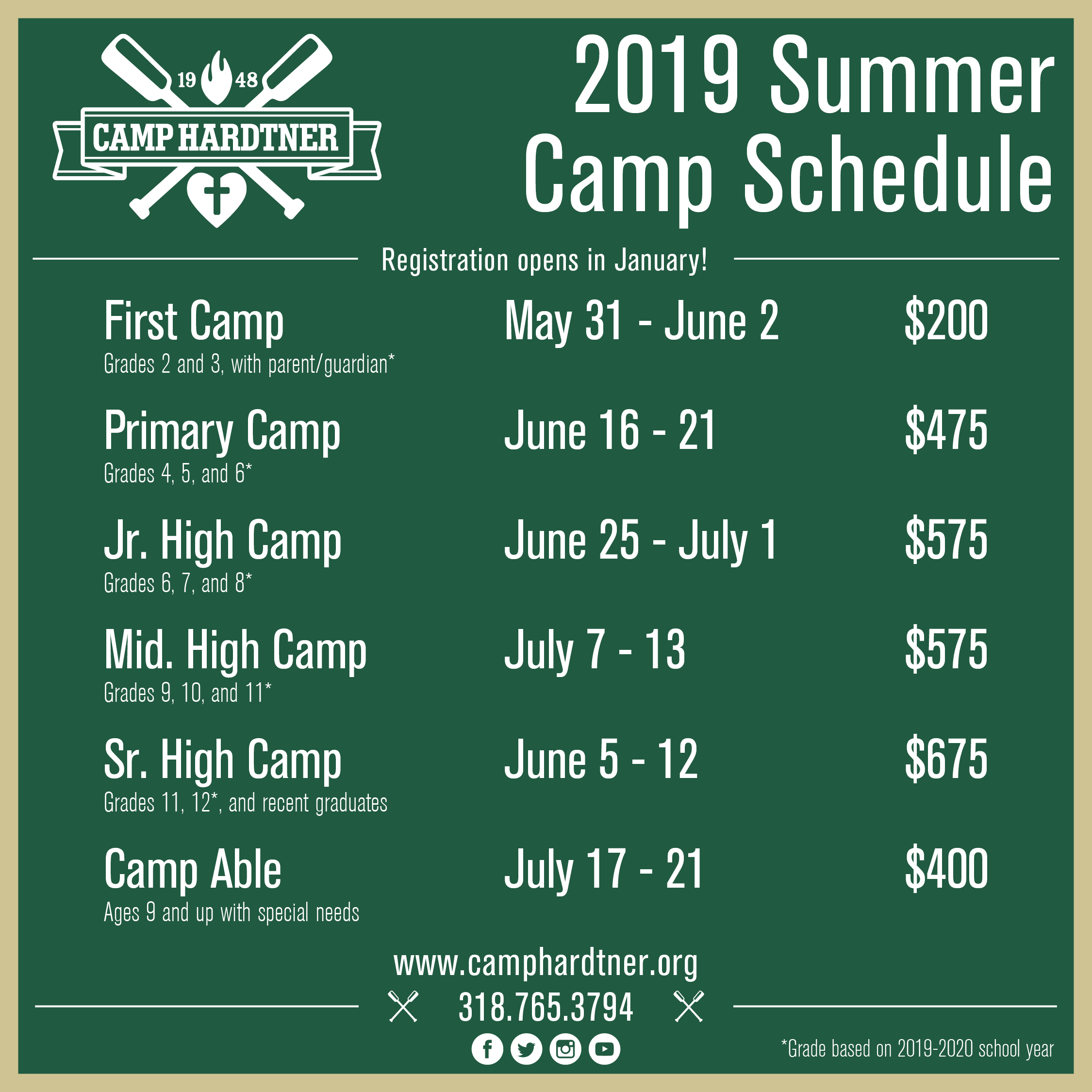 The 2019 Summer Camp Schedule Is Now Available Camp Hardtner